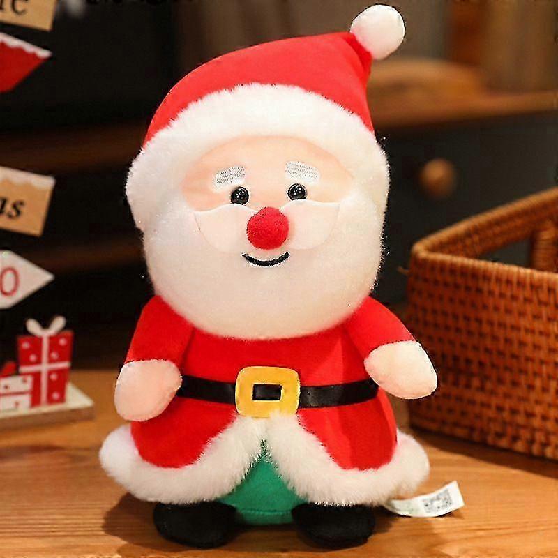 Christmas Plush Animal Set with Happy Snowman, Santa Claus and Penguin for Holiday Display