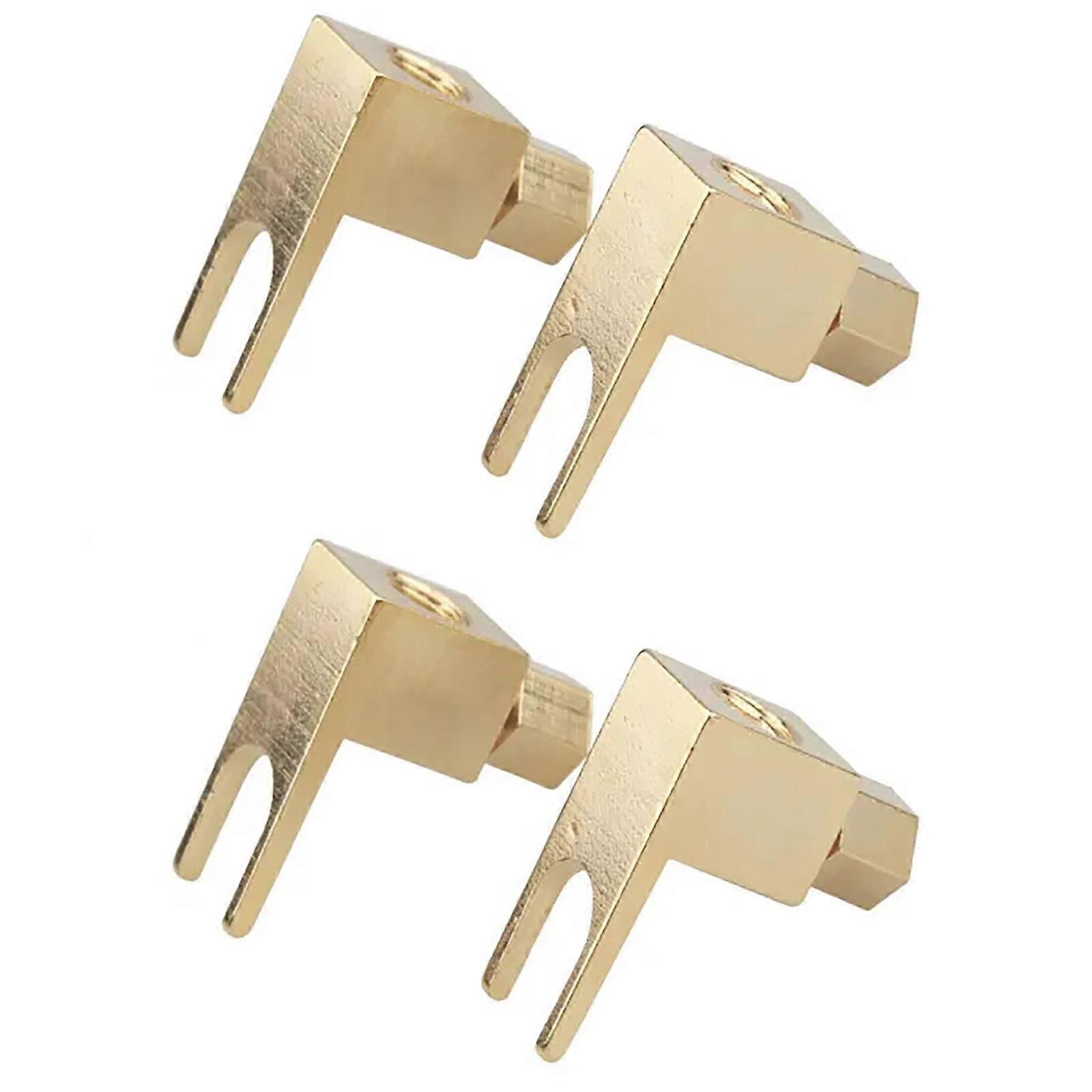 4x Versatile Audio Connector Gold Plated, for Spade to Banana Socket, Fits 6mm Cable