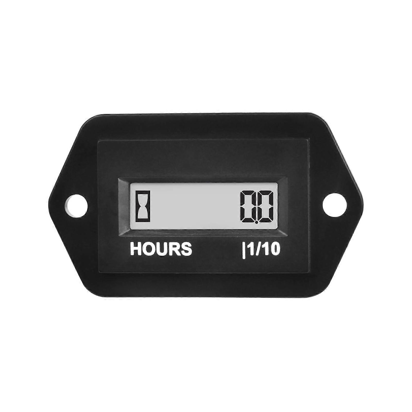 Digital Hour Meter with Large LCD, Waterproof Engine Hour Tracker for Lawn Mower Boat Tractor