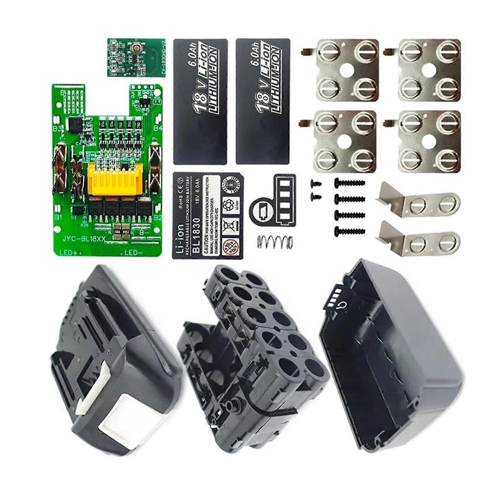 Replacement Batteries Shell Case for 18V BL1830 BL1860 Battery Plastic Housing Shell Easy Installation Multicolor