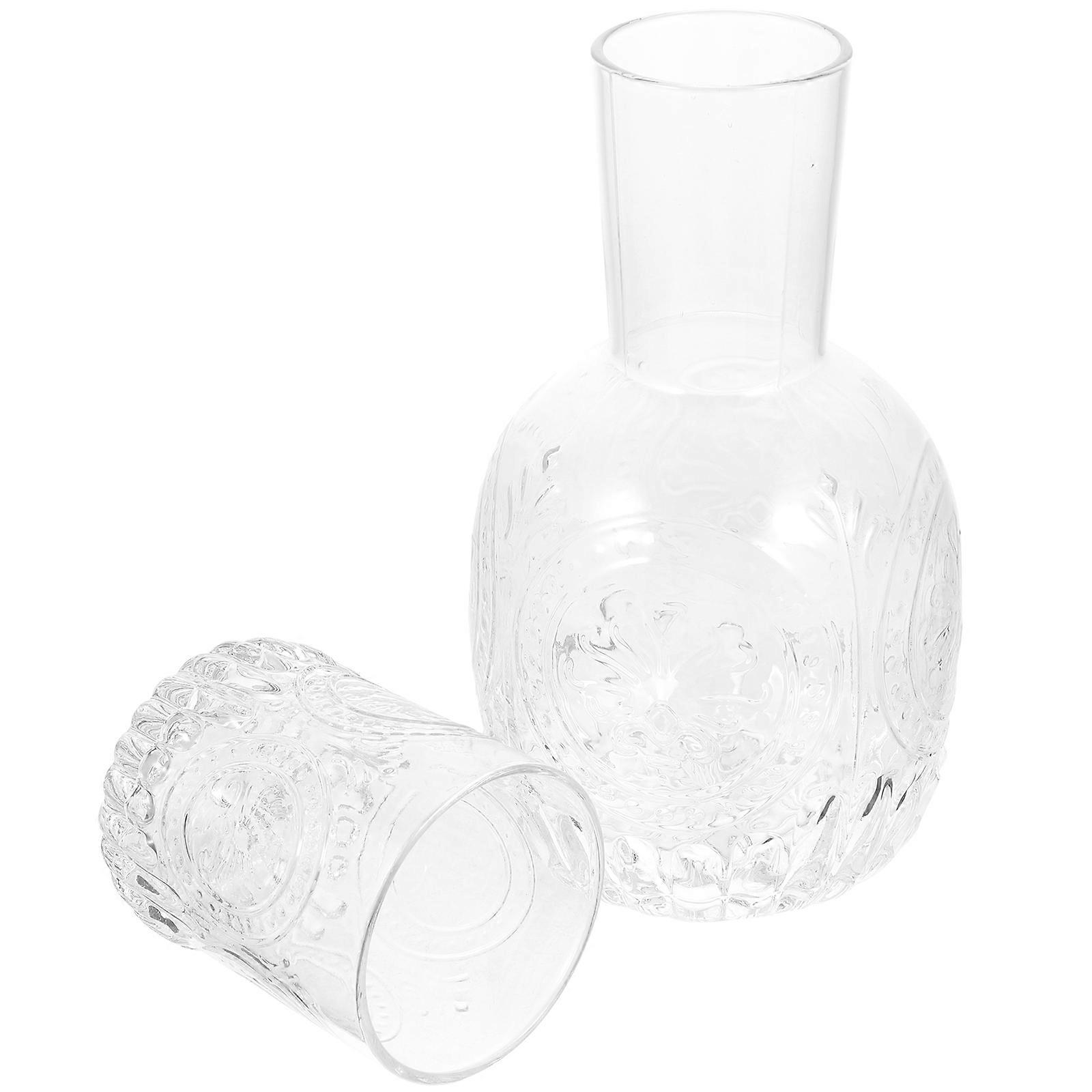 Transparent Glass Kettle for Storage 3Sets Cold Water Pot with Cup