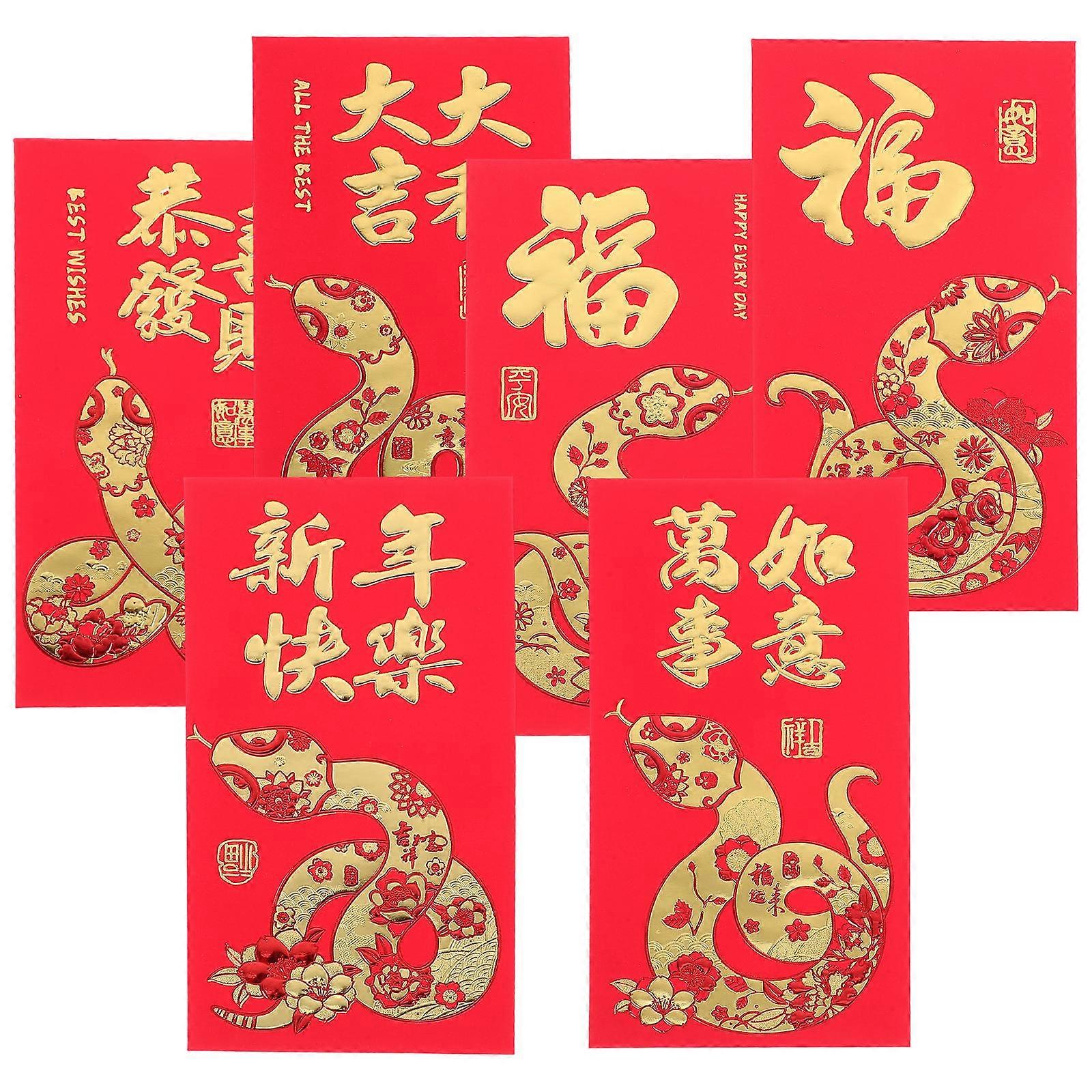 Lunar New Year Red Envelopes Paper Packets for Storage 36Pcs Assorted Color