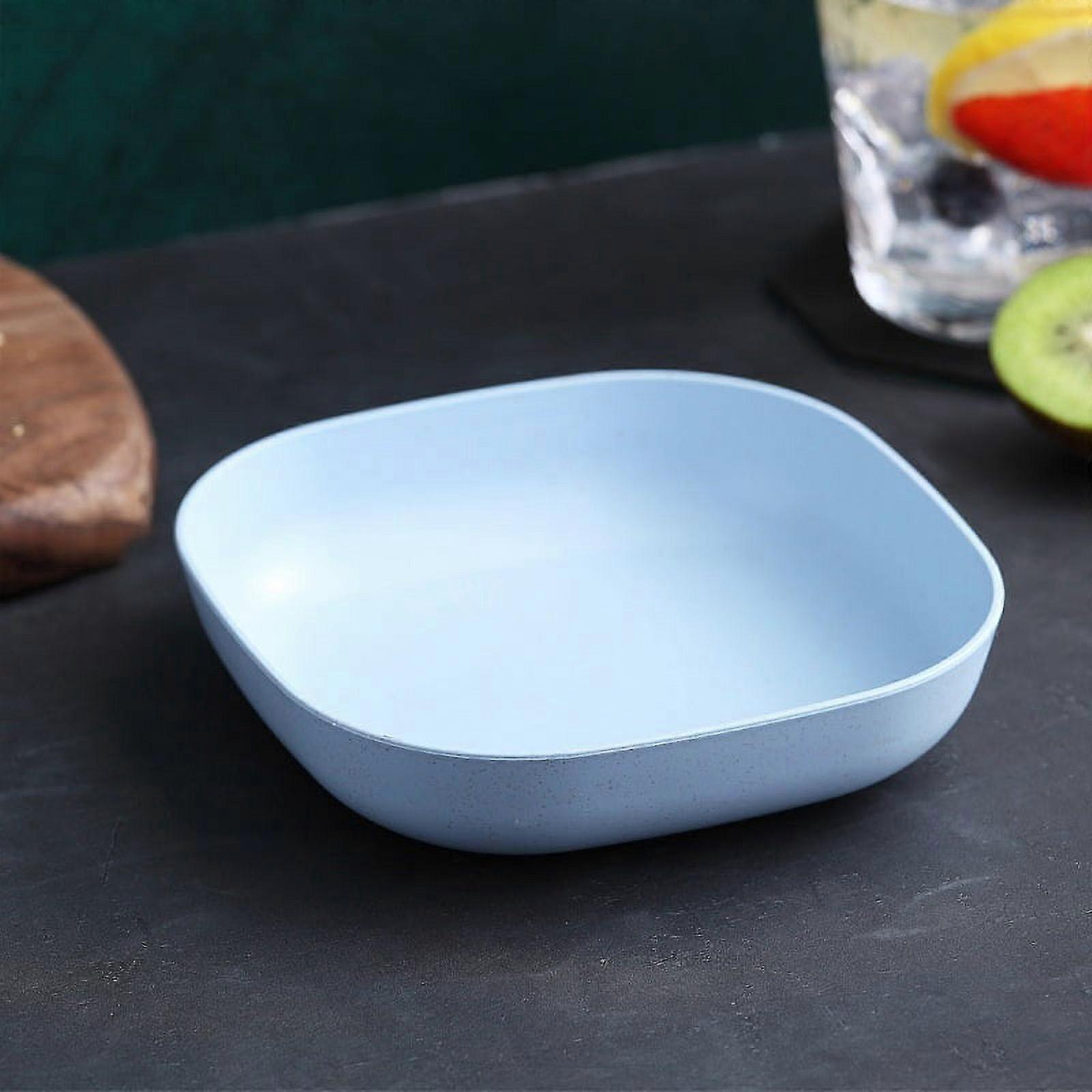 6pcs Square Lightweight Wheat Straw Plates, Deep Dinner Dishes, Camping Dinnerware for Serving pasta fruit