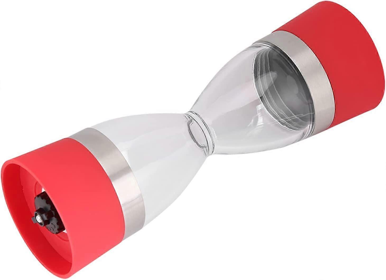 Dww Two-in-One Manual Salt and Pepper Mill (Red) with Adjustable Ceramic Rotor