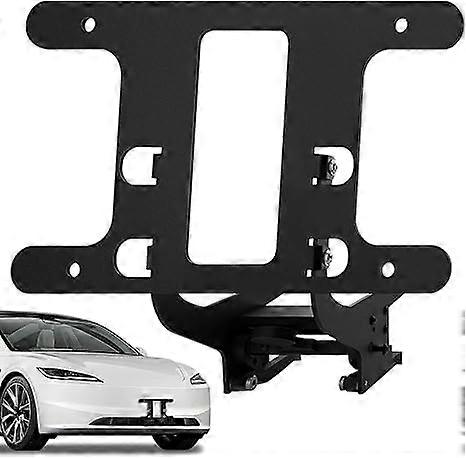 No Drill Front License Plate Mount Matte Black AntiTheft Aluminum Holder for Tesla Model 3 Highland