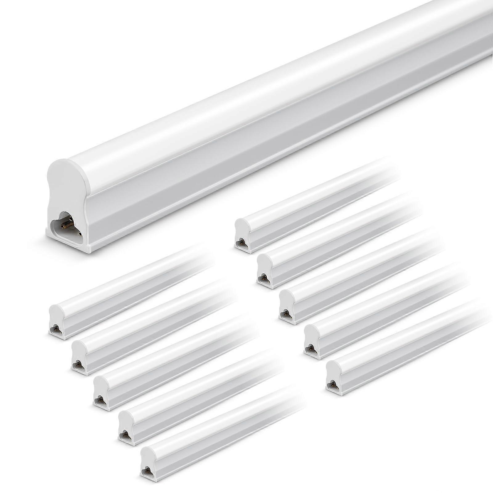 12 Pack LED  Light 4FT T5 Tube 2200lm Bright Linkable Plug in for Garage Workshop Ceiling