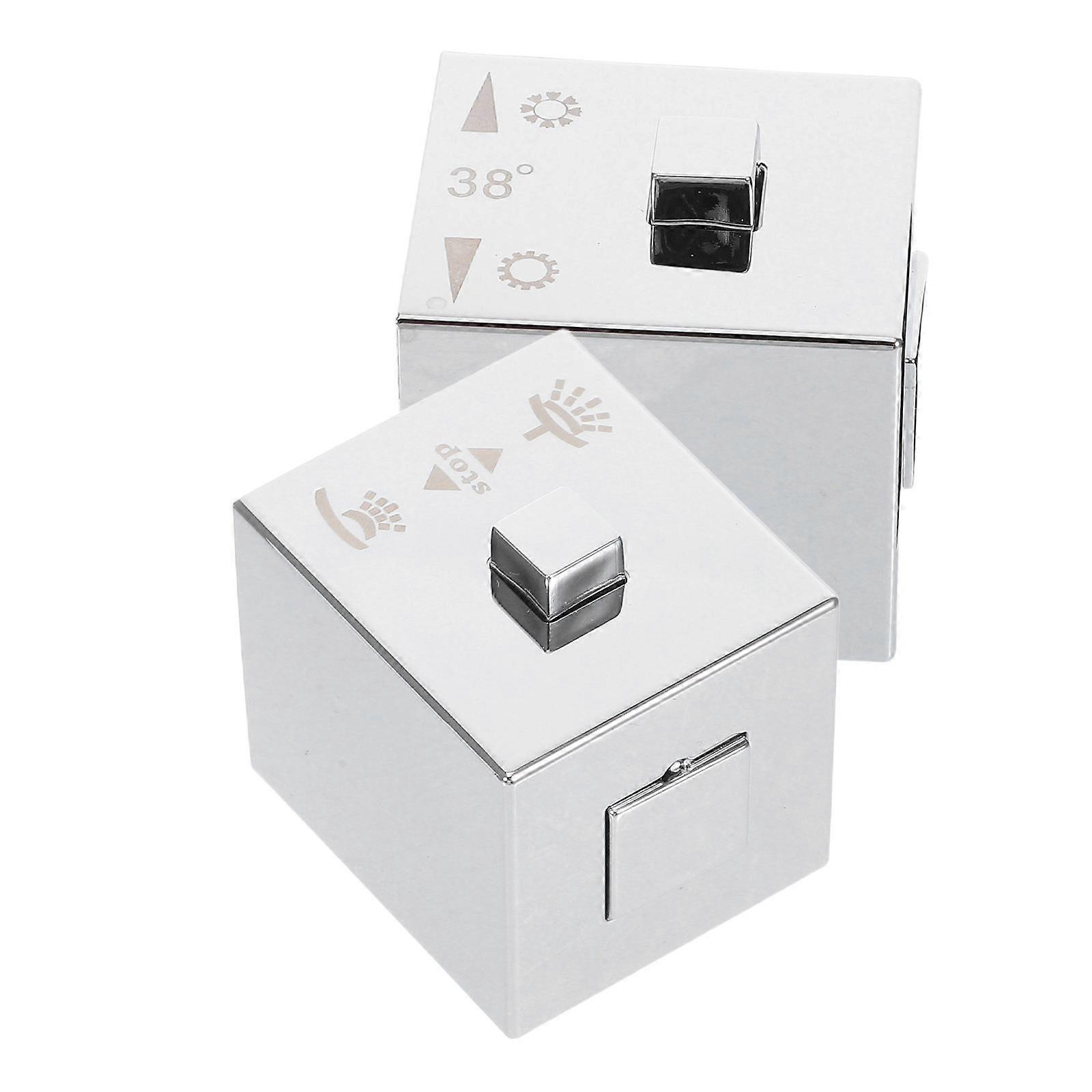 Silver Faucet Handle Replacement Knob for Hot Cold Water Control 2Pairs