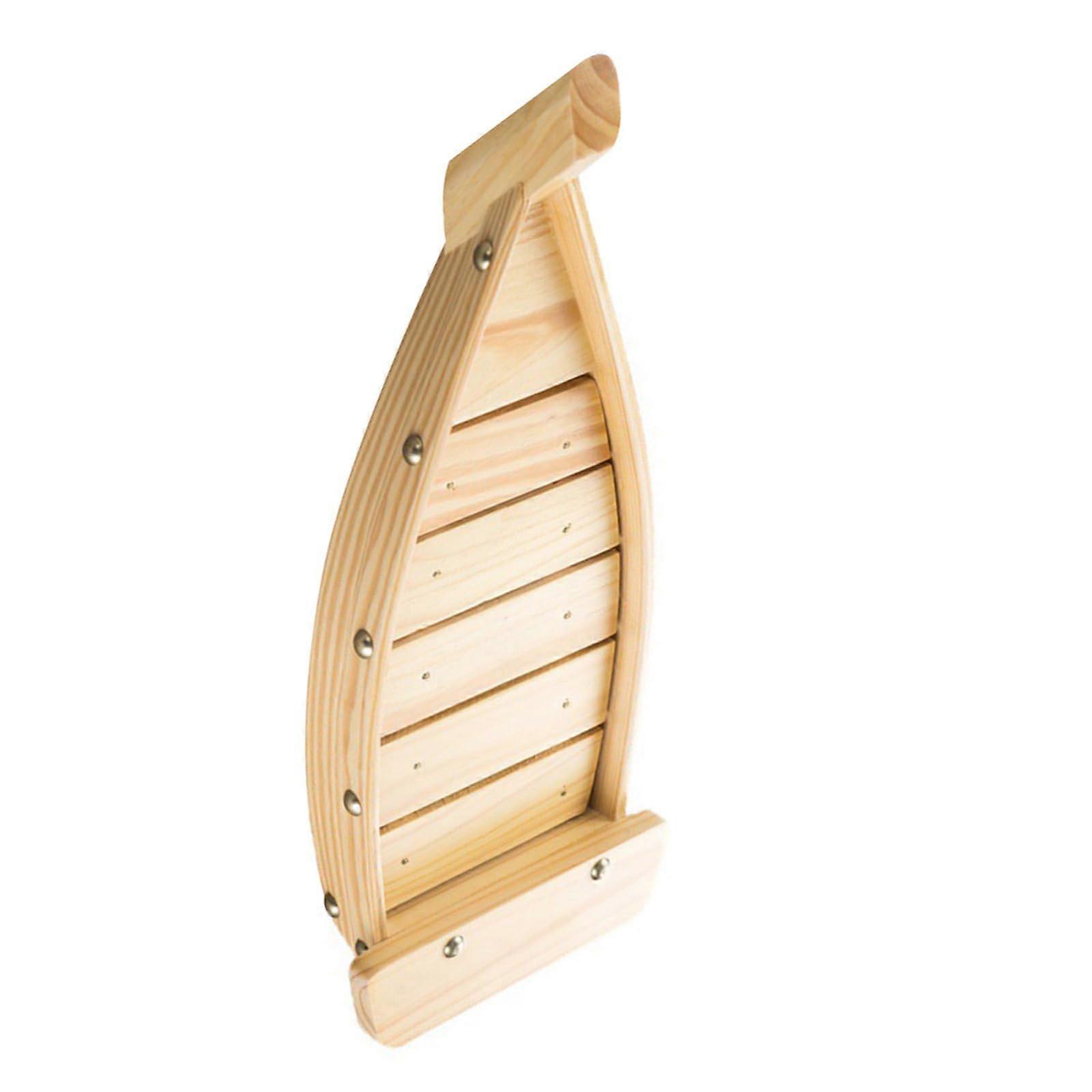 Wooden Sushi Boat Serving Tray 37cm Large Sashimi Platter for Restaurant and Party Display