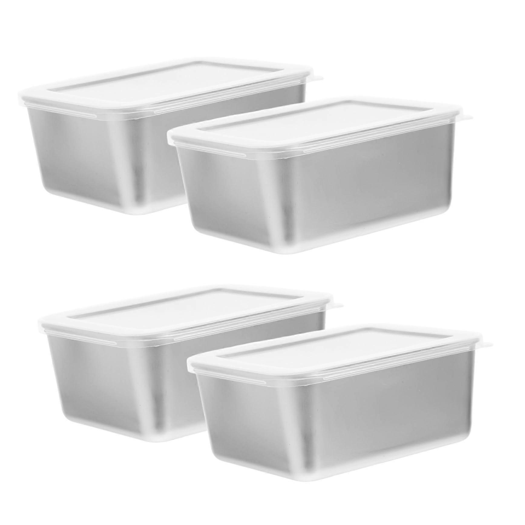 4pcs Airtight Food Storage Containers Leakproof Clear Stackable for Fridge and Freezer