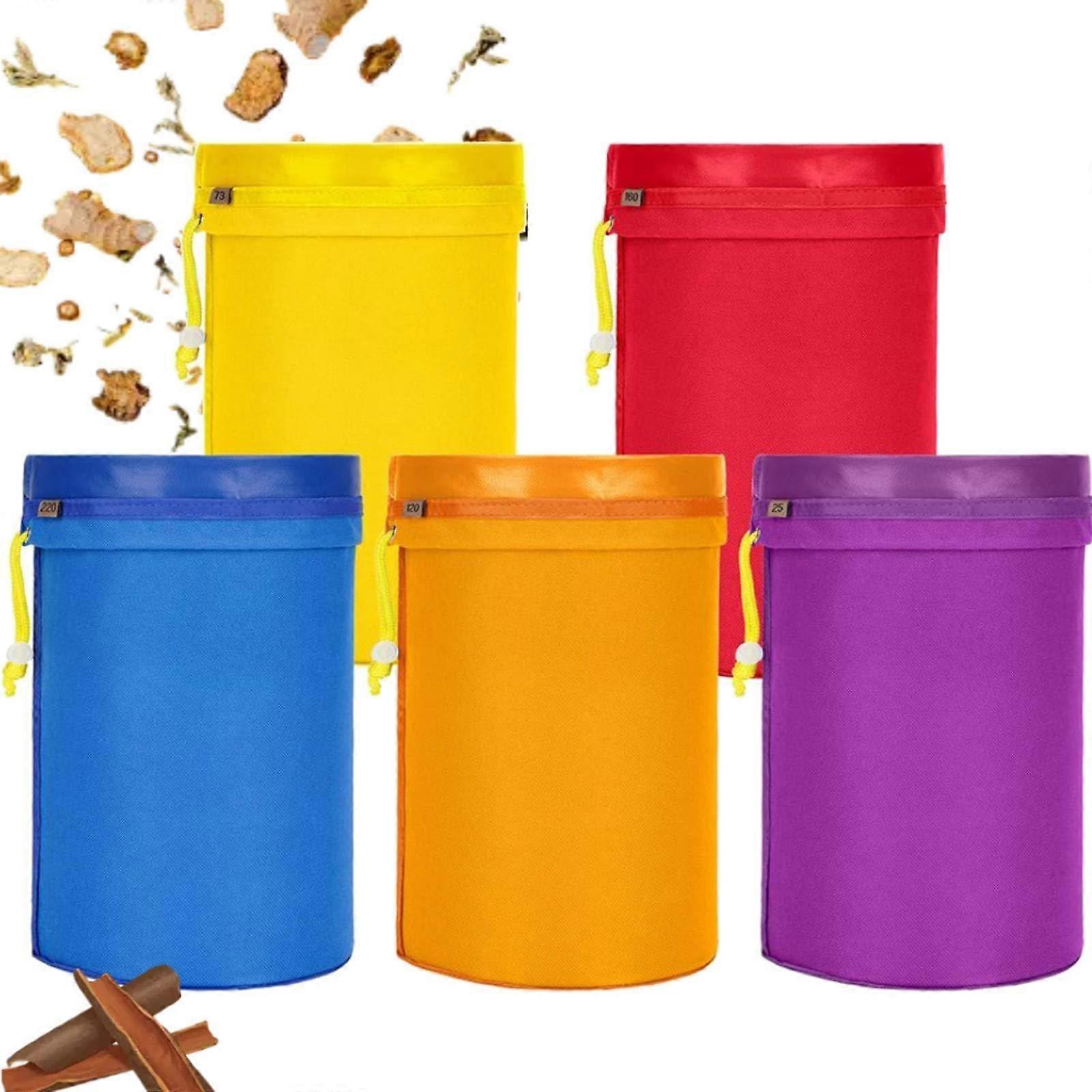 5 Pack 1 Gallon Herbal Extraction Filter Bags, Reusable MultiMicron Mesh with Storage Pouch