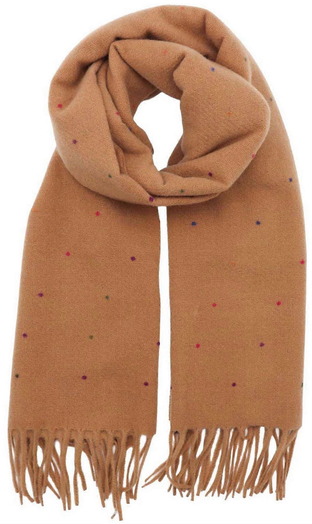 Zelly Dots Winter Weight Scarf - Camel Beige