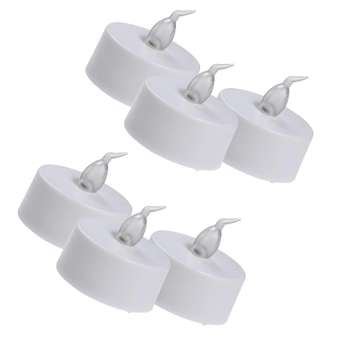 White Plastic LED Tea Lights with Flickering Effect for Lighting Decorations 36 Pieces