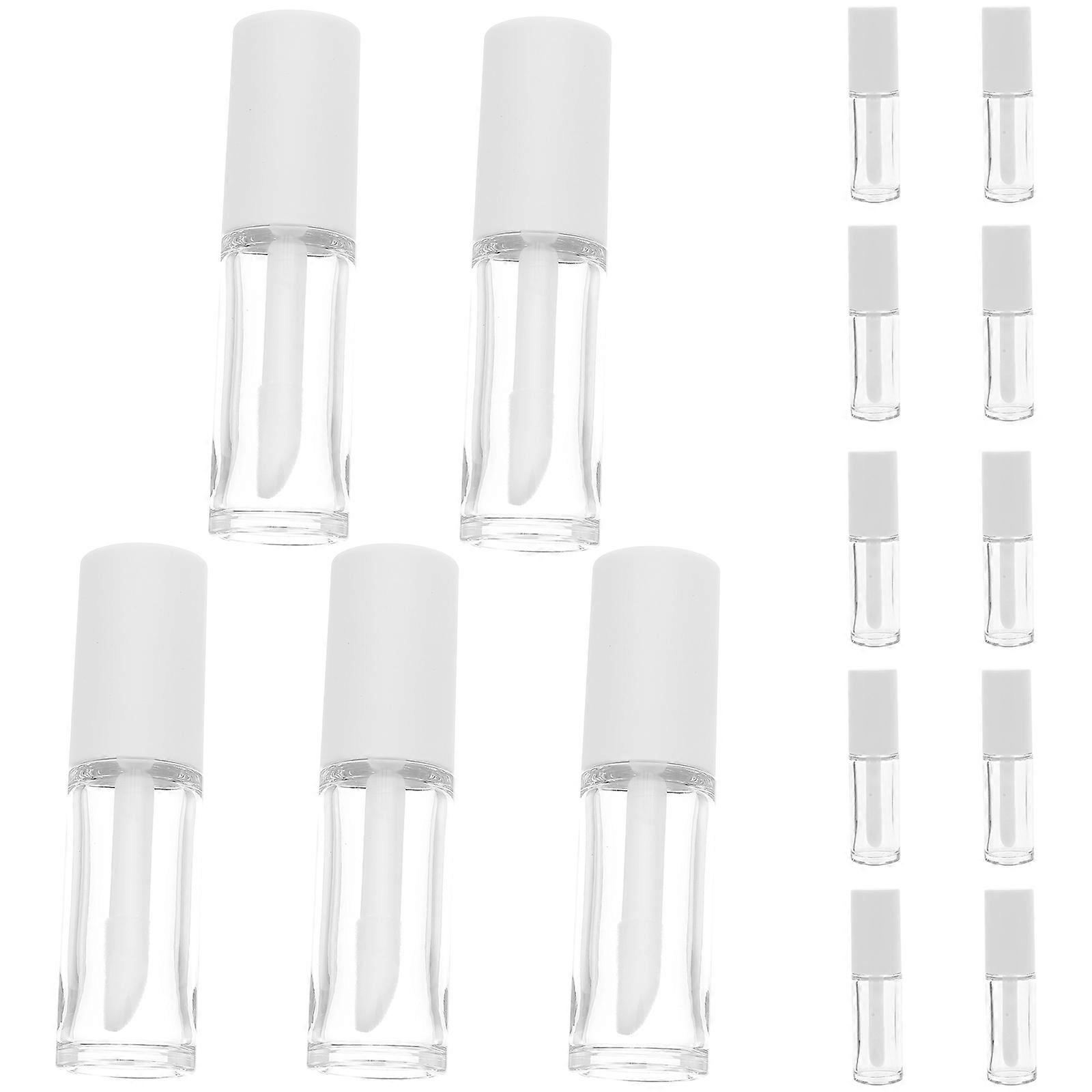 Lip Gloss Containers Refillable for Storage Use 15Pcs Portable White Tubes