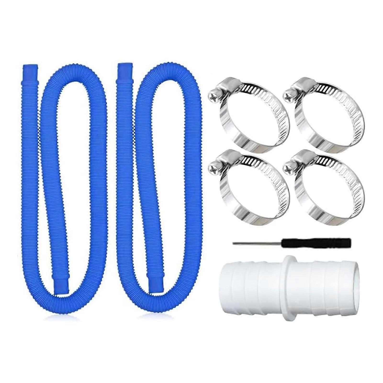 Pool Filter Hose with Leak Proof Design, Reinforced Fasteners,  Flow for Spa and Filter Systems Blue