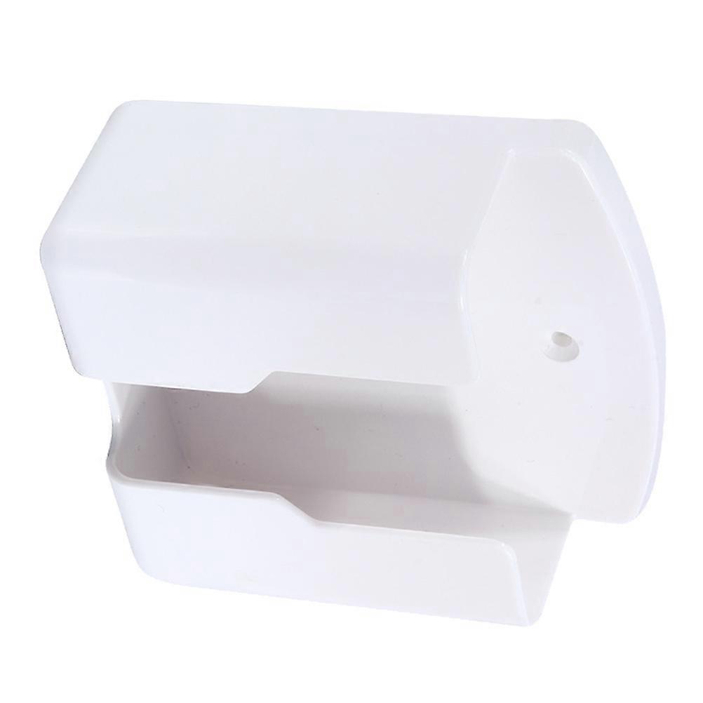 Creative Wall Hanging Remote Controller Box Wall Phone Charging Storage Box White 10x9cm 1Set