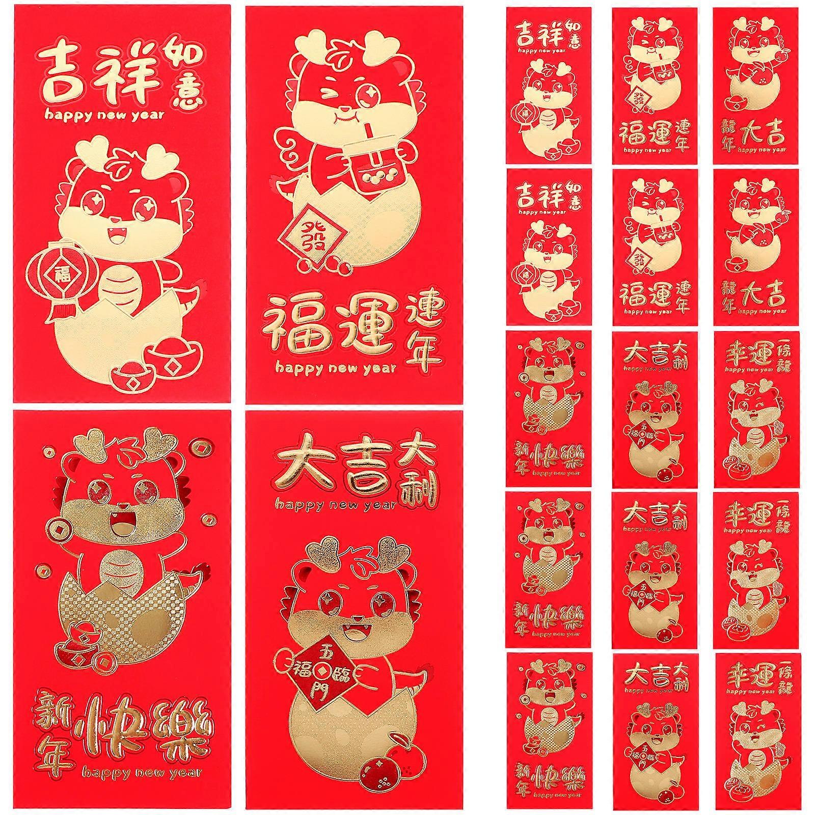 Dragon Year Red Envelopes Paper Red Envelopes for Packing Use 30Pcs