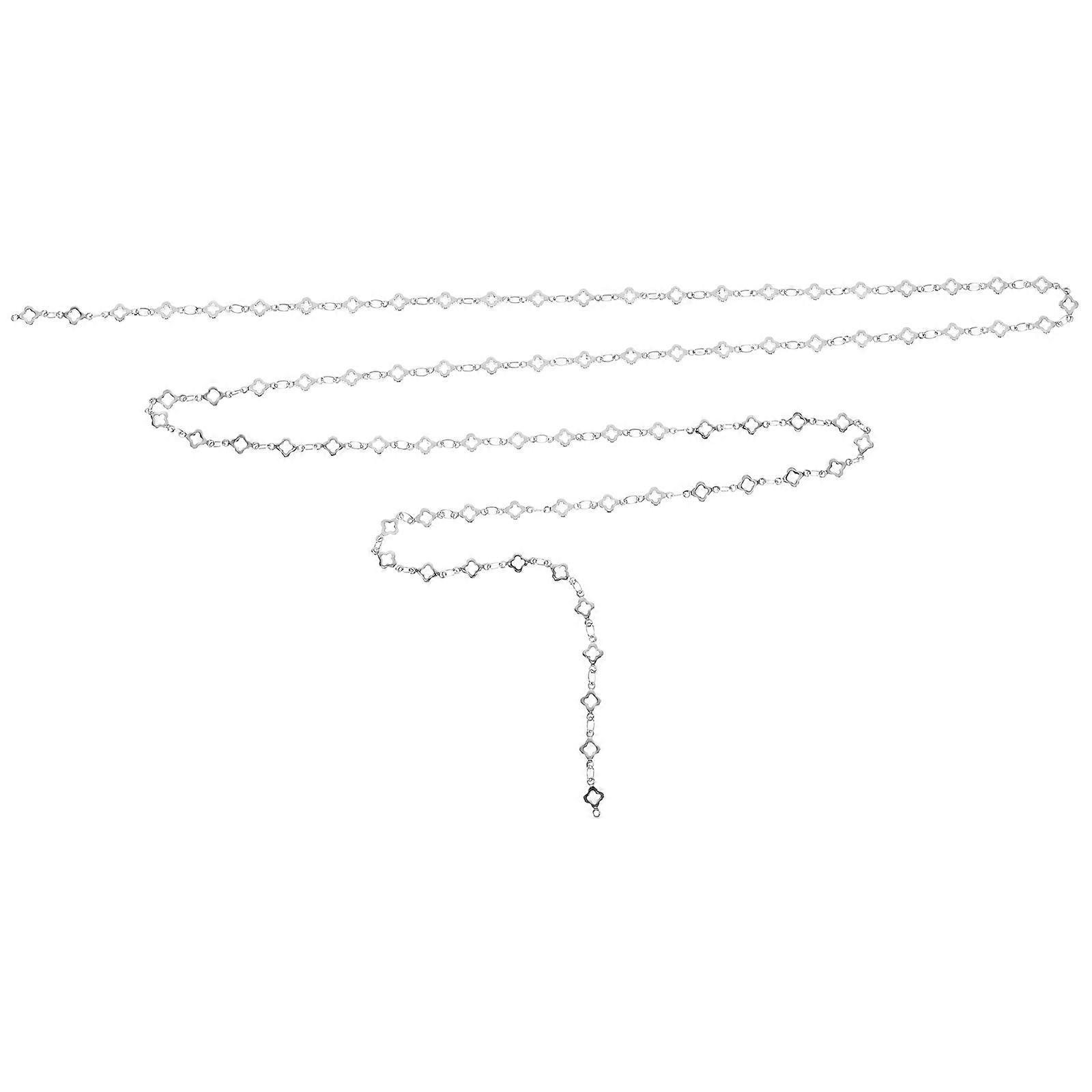 Copper Four Leaf Chain for Jewelry Making 5Pcs Silver Color