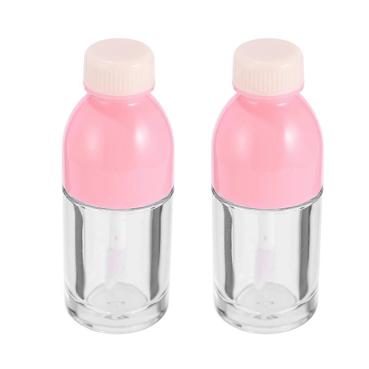 Lip Bottles Small Empty Containers for Liquid Holding 10Pcs Transparent Pink