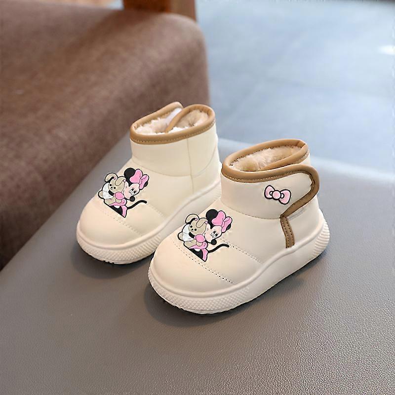 Mickey mouse cotton shoes Disney kids pu new winter first walkers plus fleece cotton boots girls toddler shoes boys casual shoes