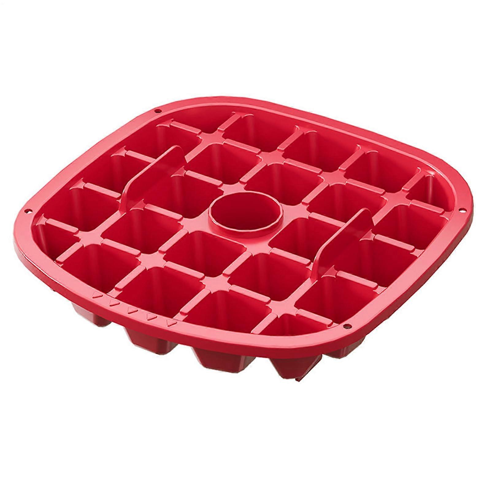 Large Capacity Ice Cube Tray with Lid, Easy Release NonStick Ice Maker Bin for Freezer, Red
