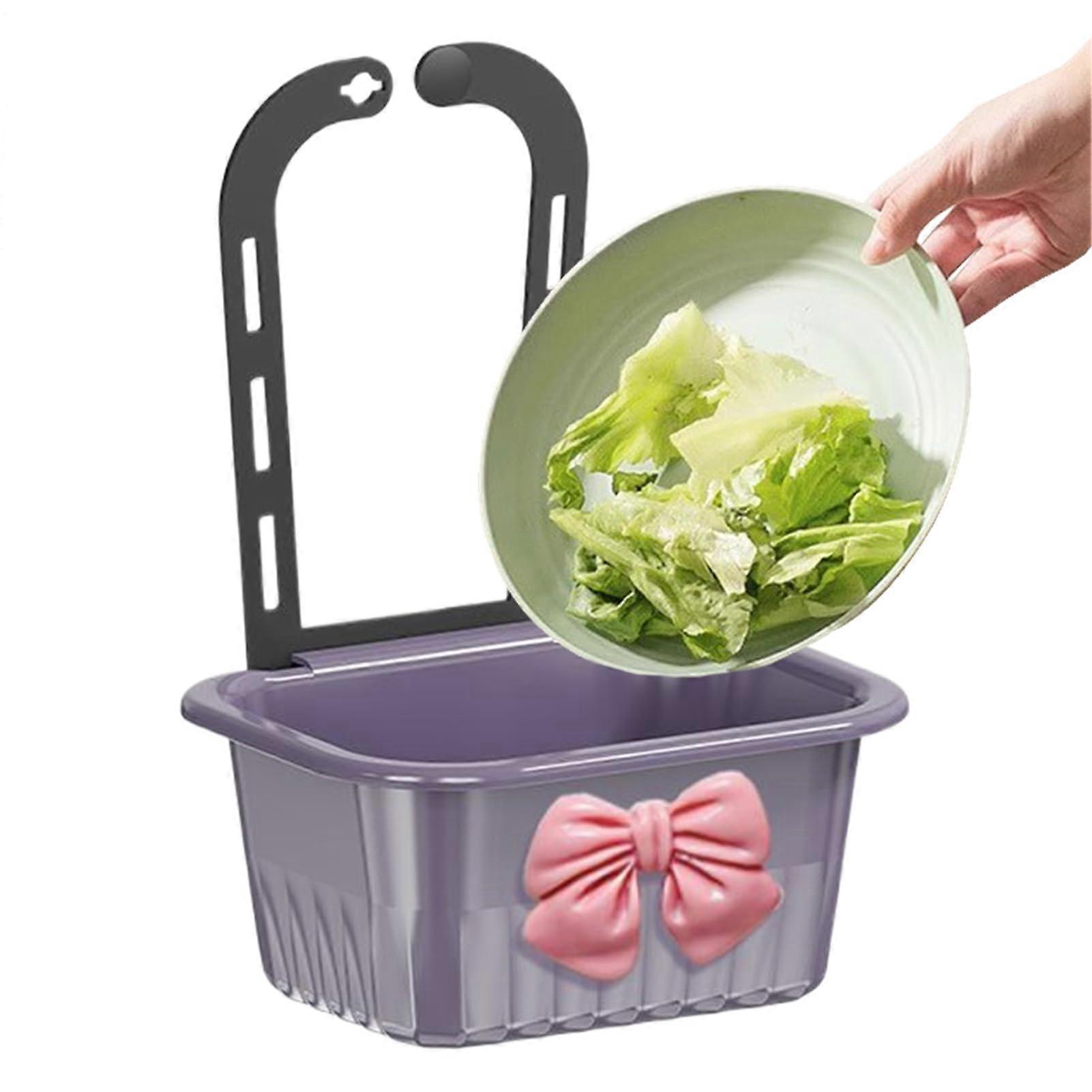 Kitchen Sink Strainer Faucet Mounted Basket with Stable Bracket and Fast Draining Purple