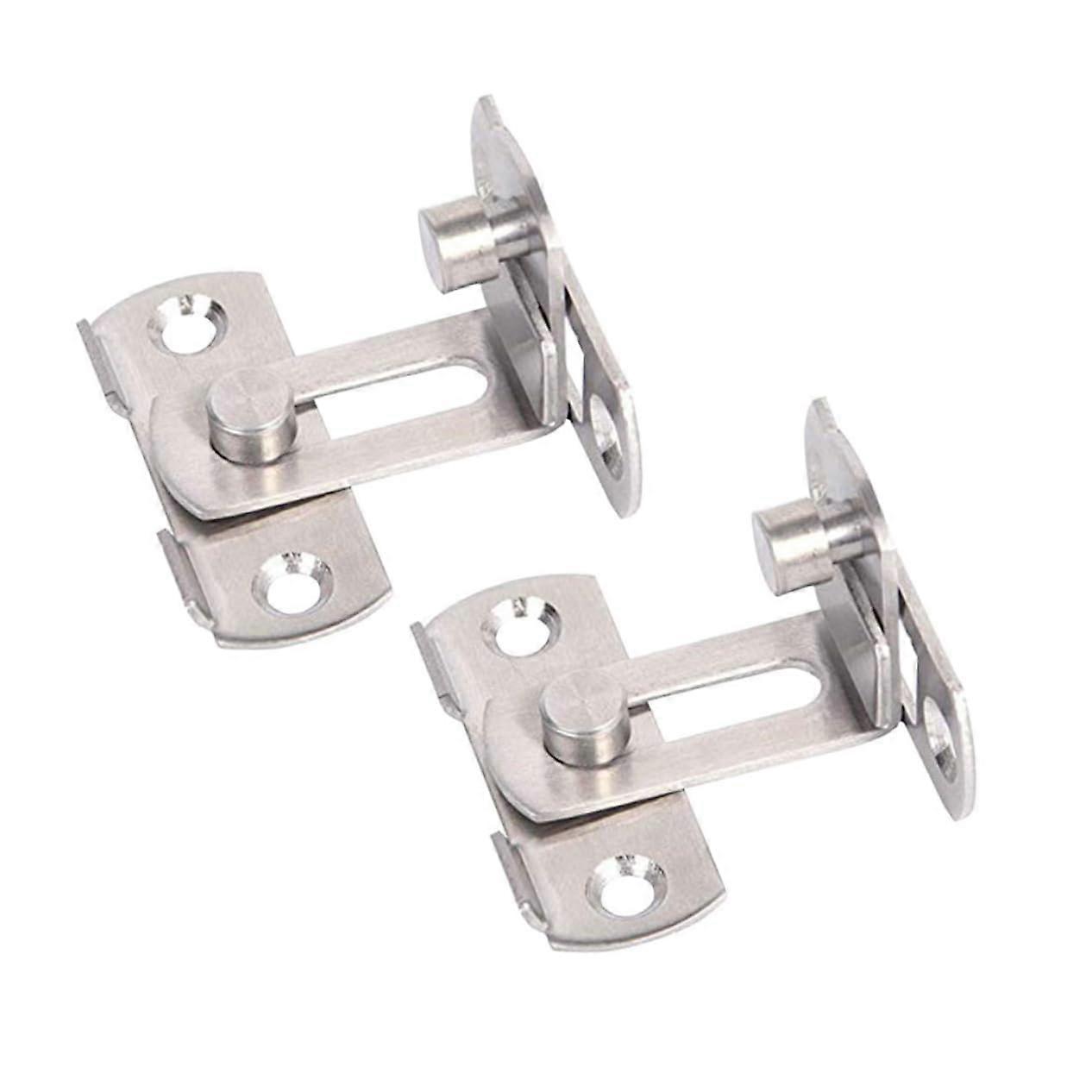 2 PCS Stainless Steel Right Angle Sliding Bolt Door Latch Lock for Doors Windows Cabinets Durable Security