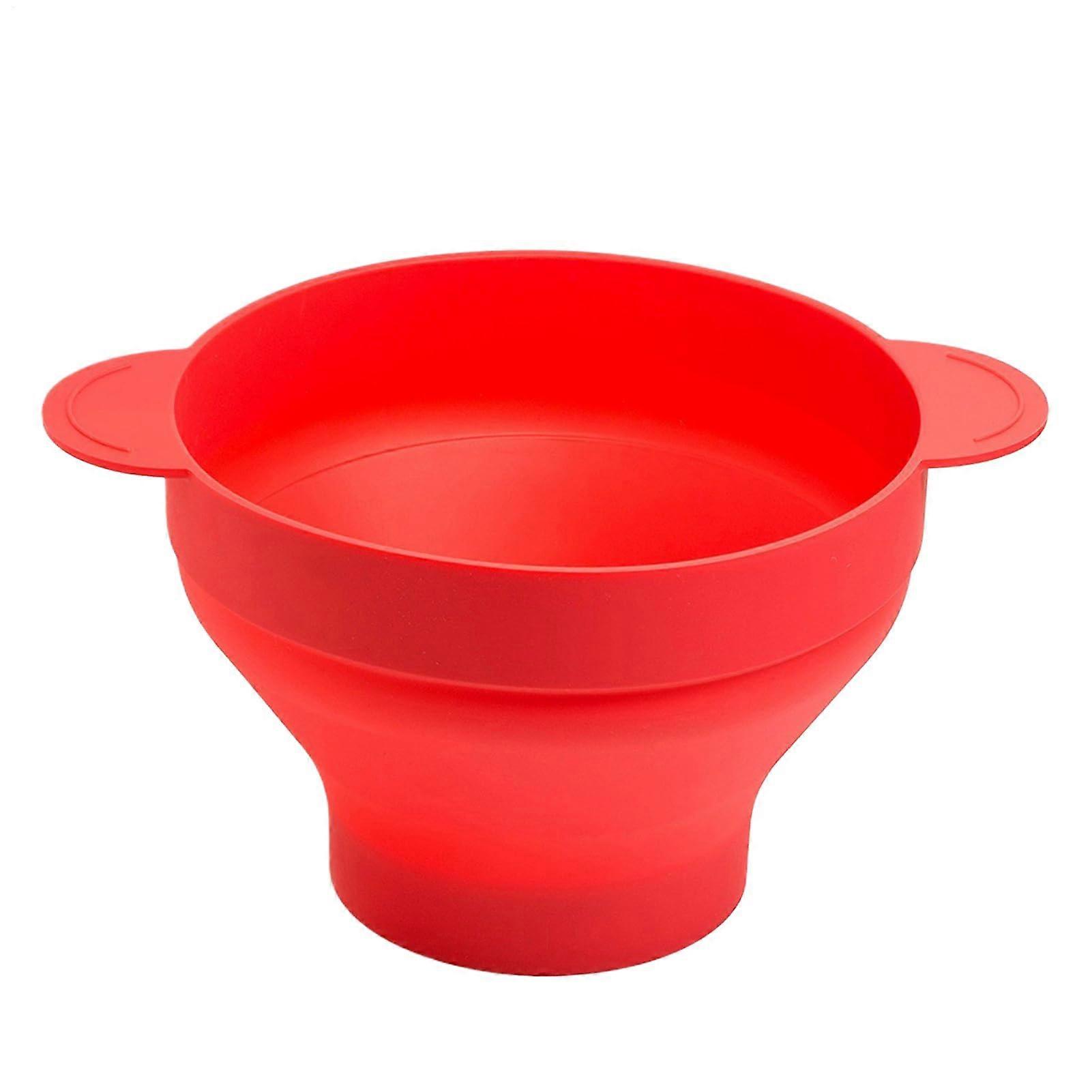 Microwave Popcorn Popper Bowl Silicone Maker Dishwasher Safe HeatResistant Foldable Red