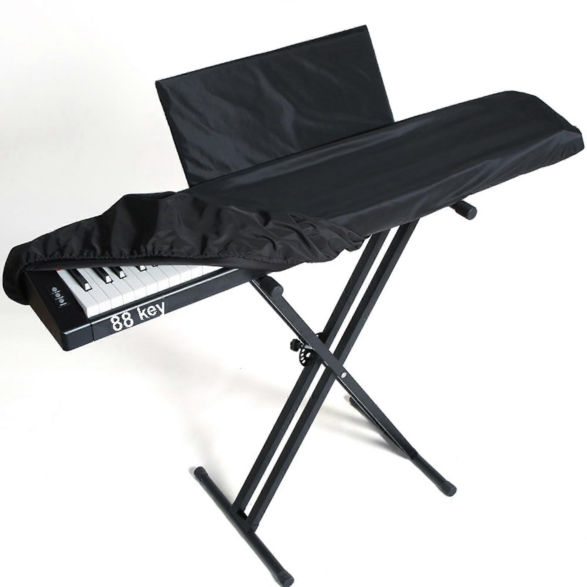 88 Key Waterproof Piano Dust Cover with Drawstring Lock, Black Digital Keyboard Protector