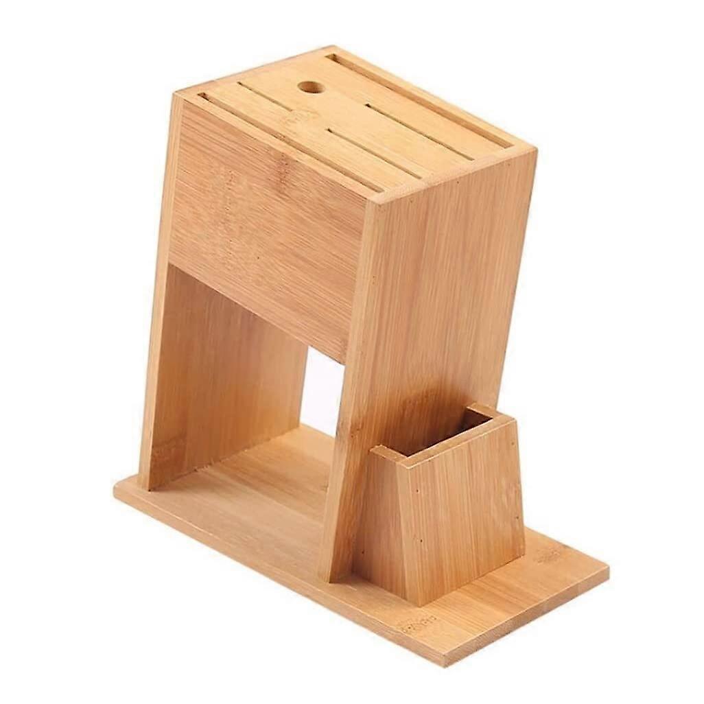 Bamboo Knife Block with Multiple Slots, Durable Kitchen Knife Holder for Countertop Storage