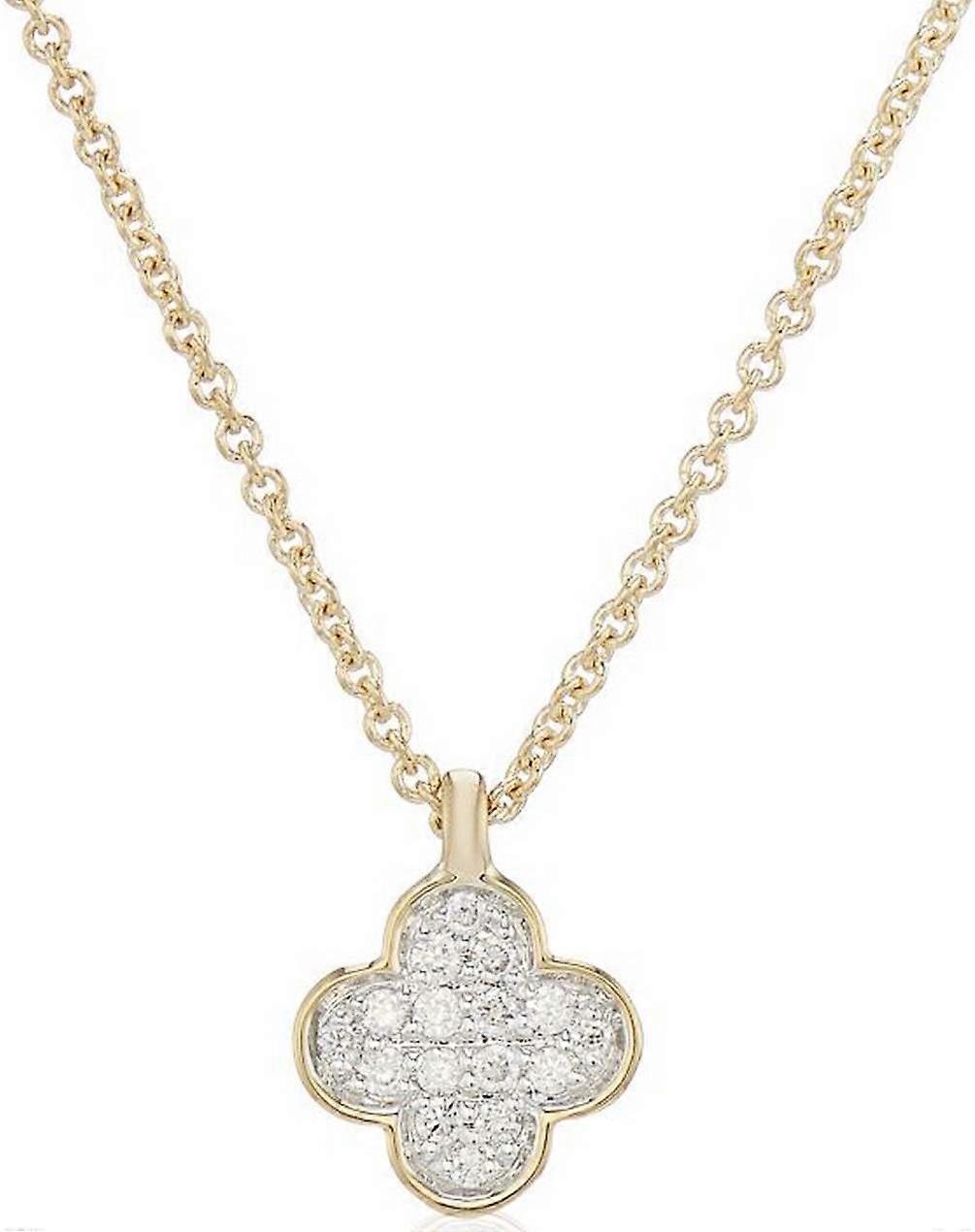 Mark Milton Diamond Clover Pendant - Yellow Gold/Clear