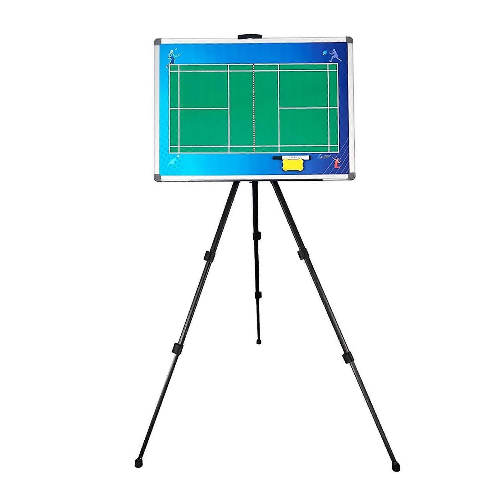 Badminton Coaching Board Magnetic with Stand, Easy Write Erase Surface, Carry Bag, Vertical or Horizontal Display