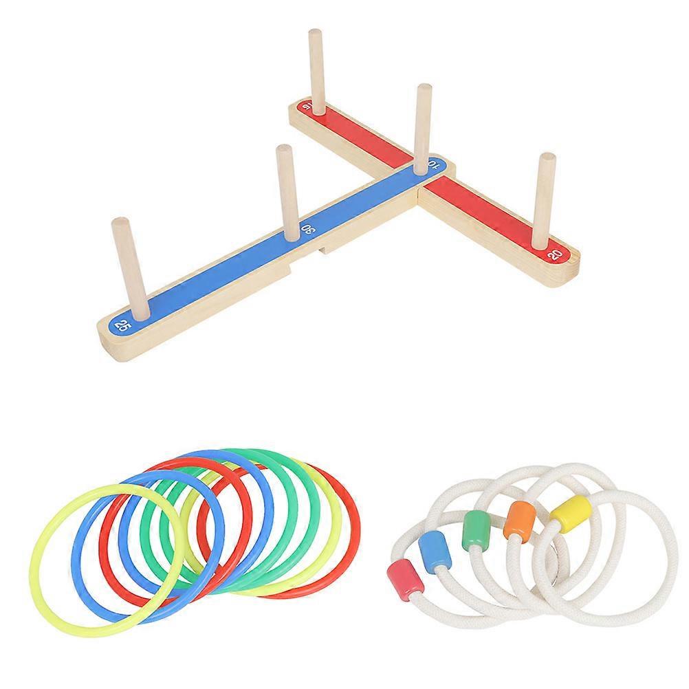 Wooden Ring Toss Toy for Educational Play 1Set Material