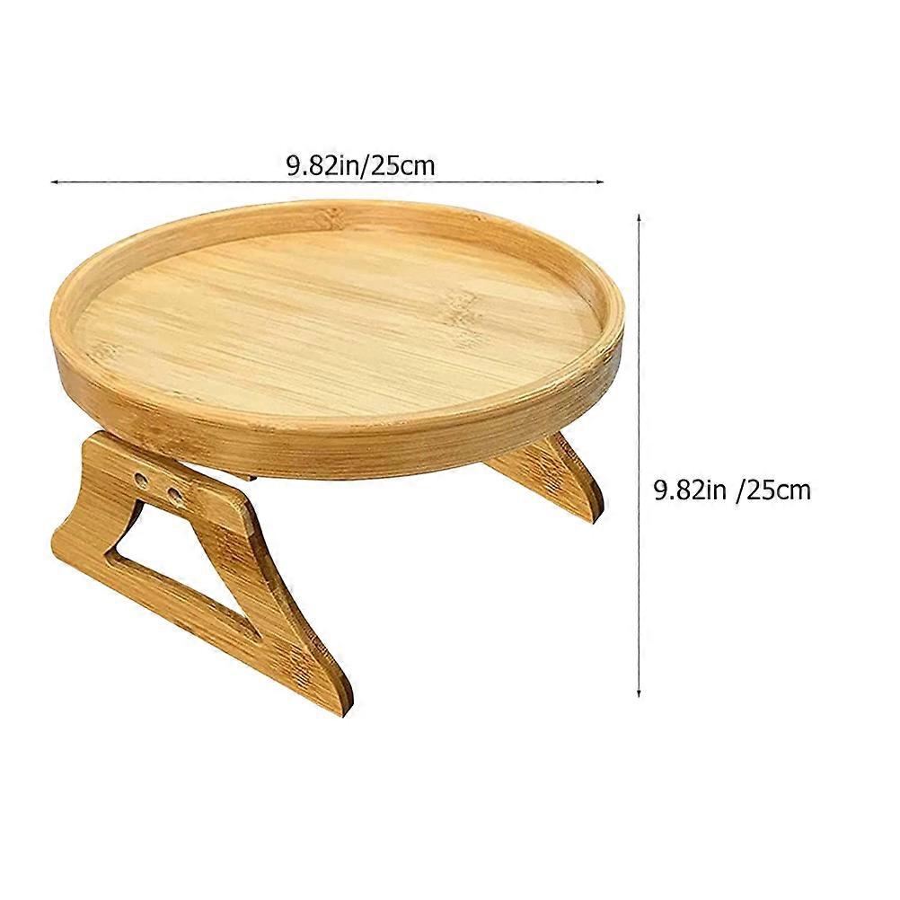 Beige Wooden Sofa Armrest Tray for Storage Use Foldable Sofa Tray Table