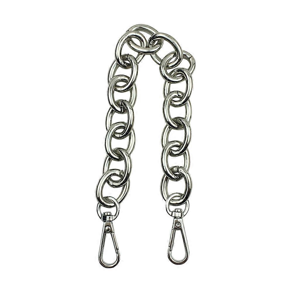 Replacement Iron Chain Handbag Handle Strap for Decoration 2Pcs Silver