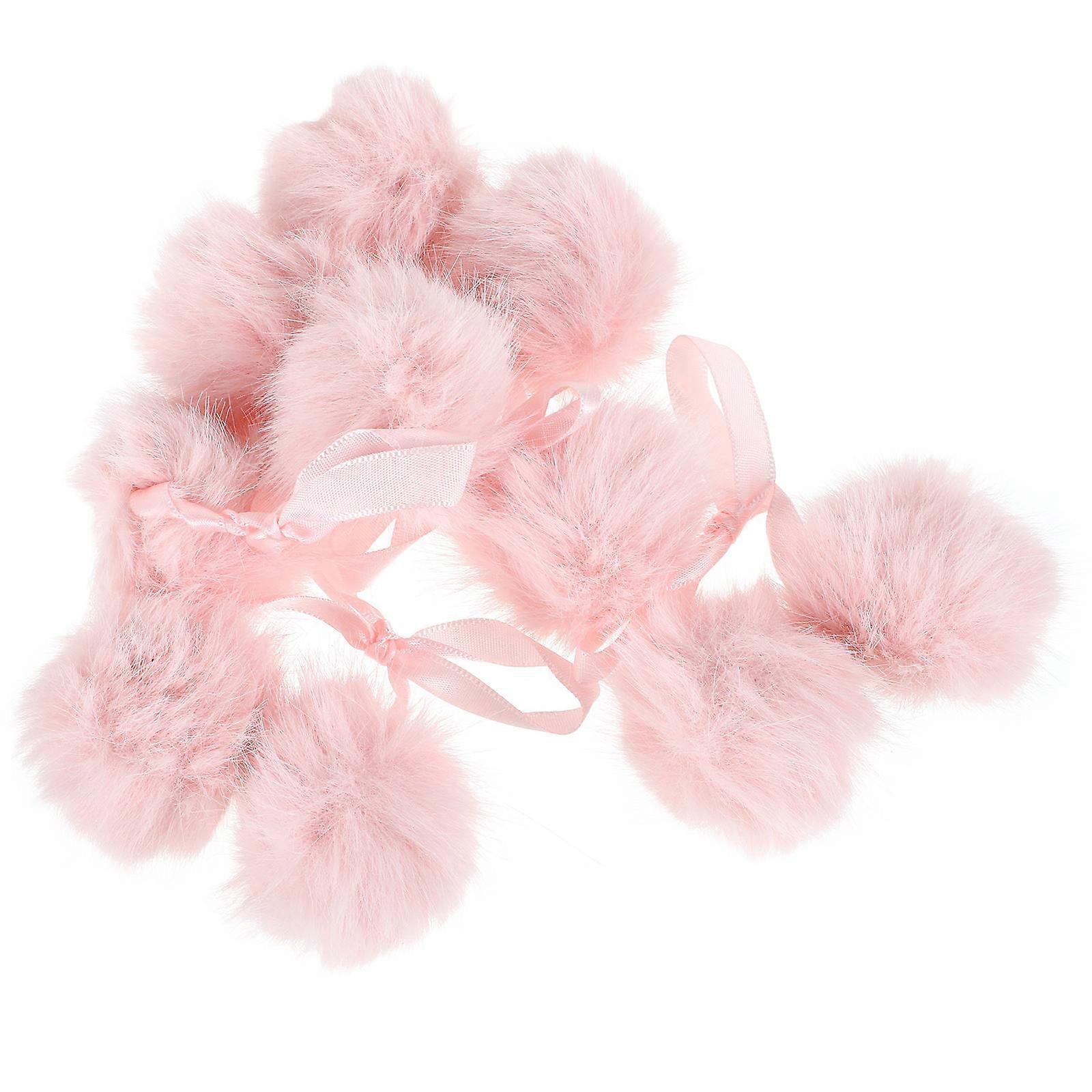 Pom Poms Pink Fluffy Balls for DIY Craft Making 5Pcs Creative Set