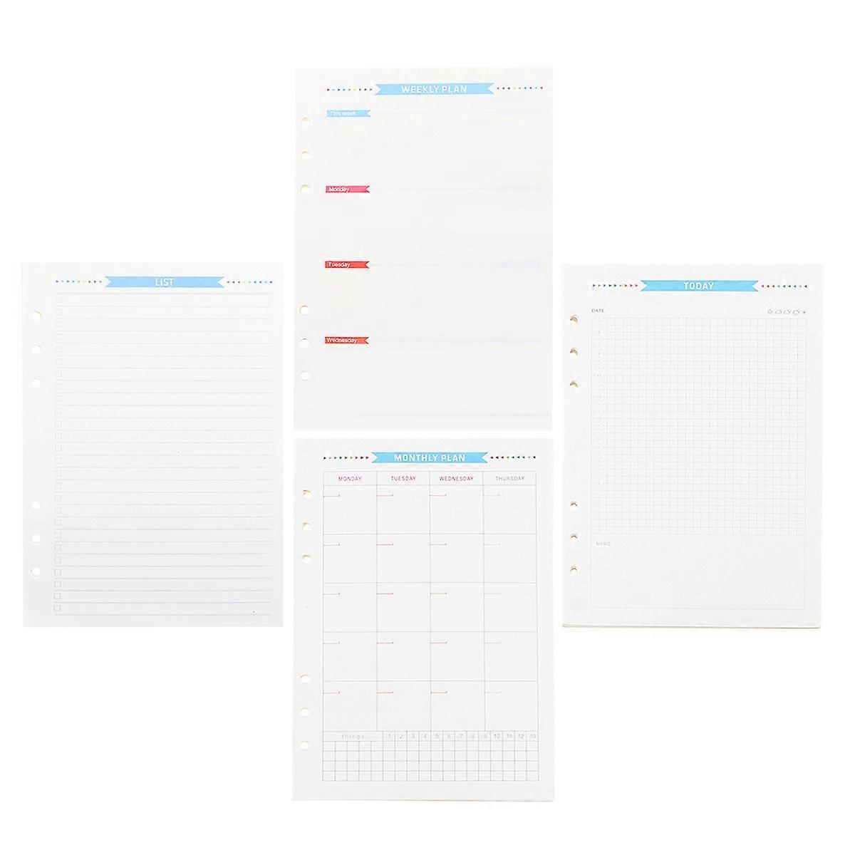 Refillable Planner Binder Loose-Leaf Filler Papers A5 Note-Taking Diary Finance Records 1Set