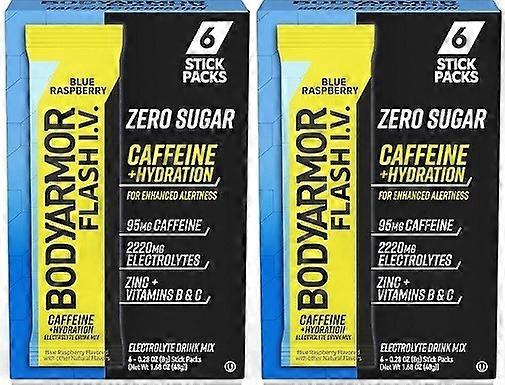 Bodyarmor Flash I.V. Caffeine + Hydration Zero Sugar Blue Raspberry 2 Pack