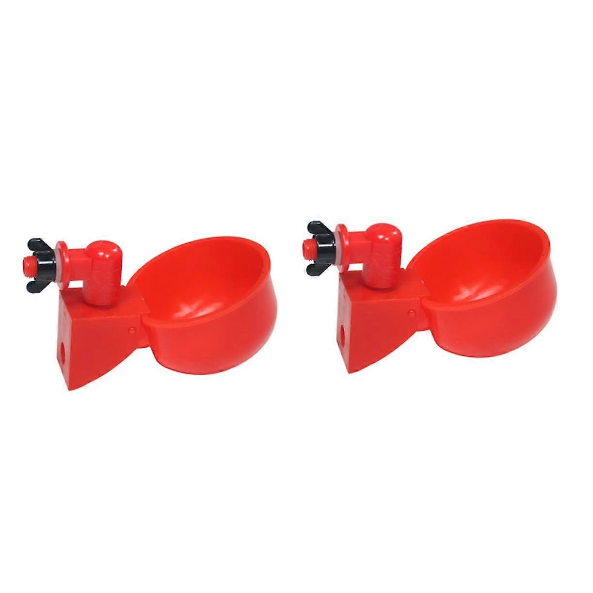 2pcs Automatic Poultry Waterer Cups Durable Plastic Chicken and Quail Drinking System Easy to Clean