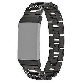 Strapazierfähiges Ersatzarmband für Smartwatch mit Strass-Dekor aus Legierung für Fitbit Charge 6/5