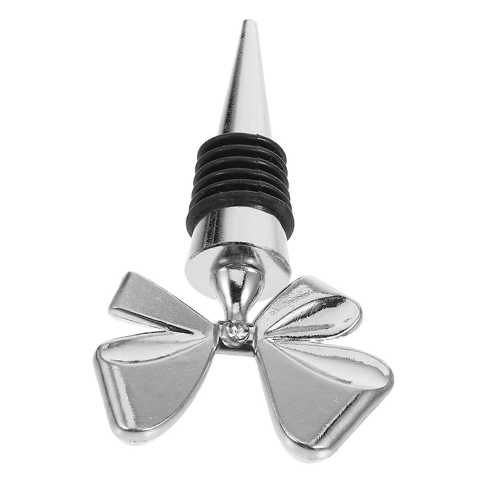 Bowknot Silver Alloy Silicone Reusable Plug