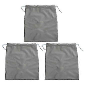 Sac de rangement gris pour sèche-cheveux, lot de 3, en tissu avec cordon de serrage, organisateur de voyage