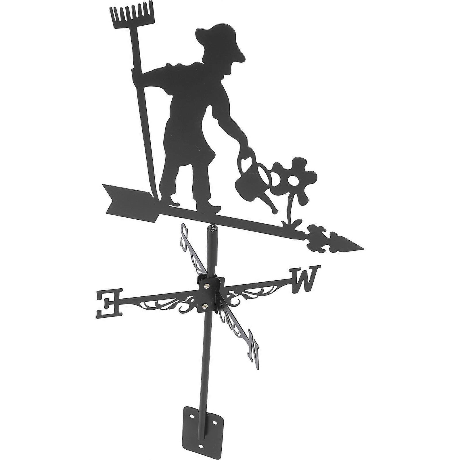 Black Mount Weather Vane Wind Direction Indicator Decoration