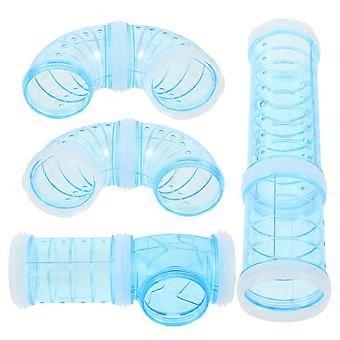 Accessoires pour cage à hamster : Labyrinthe tubulaire pour hamster (lot de 4), tunnel bleu à monter soi-même