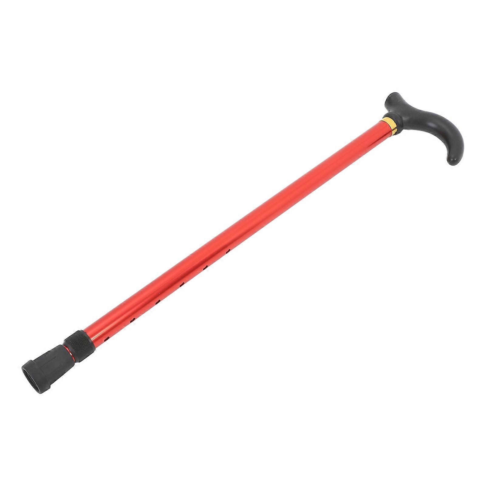 Red Aluminum Alloy Walking Cane for Walking Use 2 Section Adjustable Height