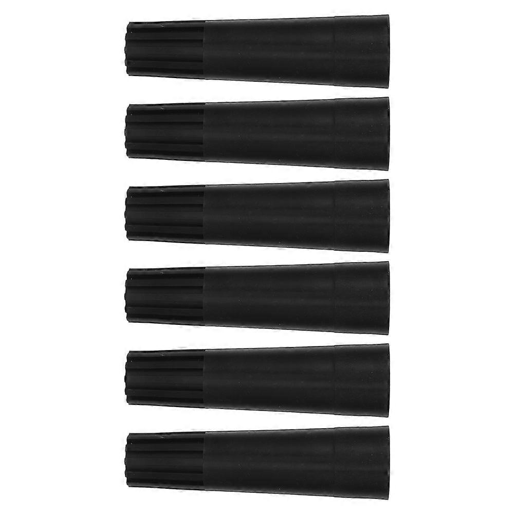 6Pcs Mop and Broom Threaded Extension Pole Adapter Black Plastic Model