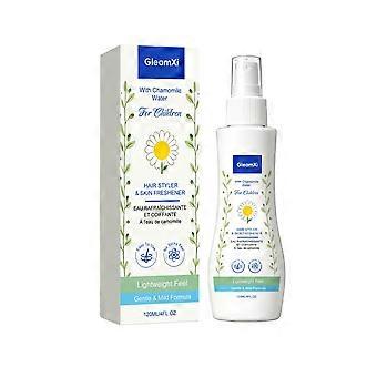 Kids Hair Styler & Skin Freshener Spray 120ml, Gentle Chamomile Water Formula, Vegan Hypoallergenic Hair Detangler & Skin Refresher for Children, Ligh