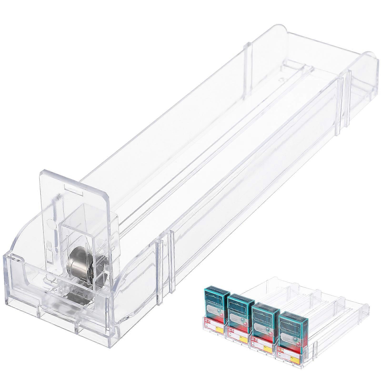 Auto-Push Display Rack for Storage Use 4Pcs Transparent Plastic