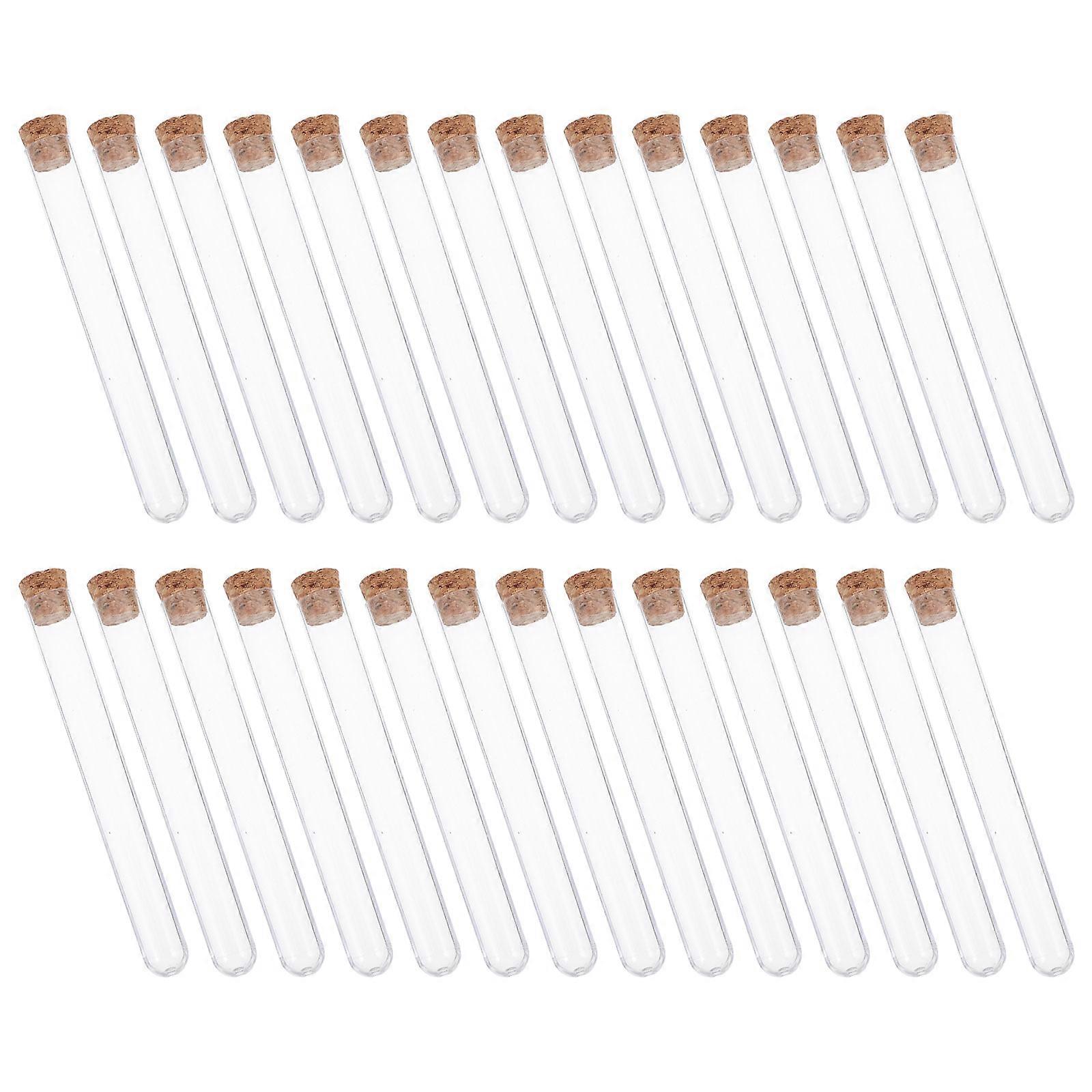 Plastic Test Tubes with Stopper for Storage Use 100Pcs Container Set