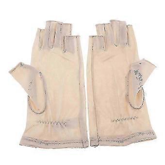 Guantes de seda sin dedos UV Protect Outdoor Running Bike Motocicleta Negro