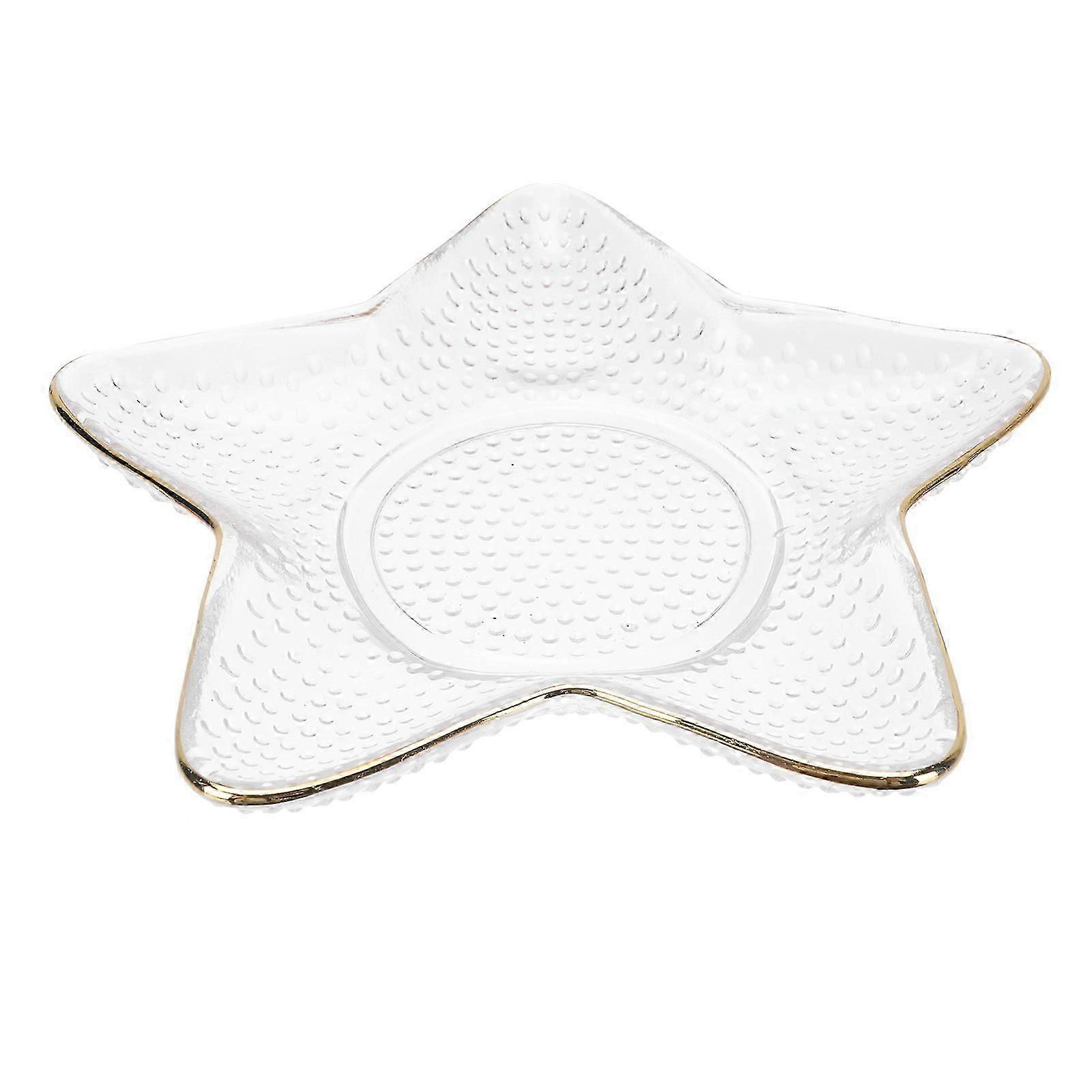 1Pcs Transparent Star Shape Crystal Glass Storage Plate